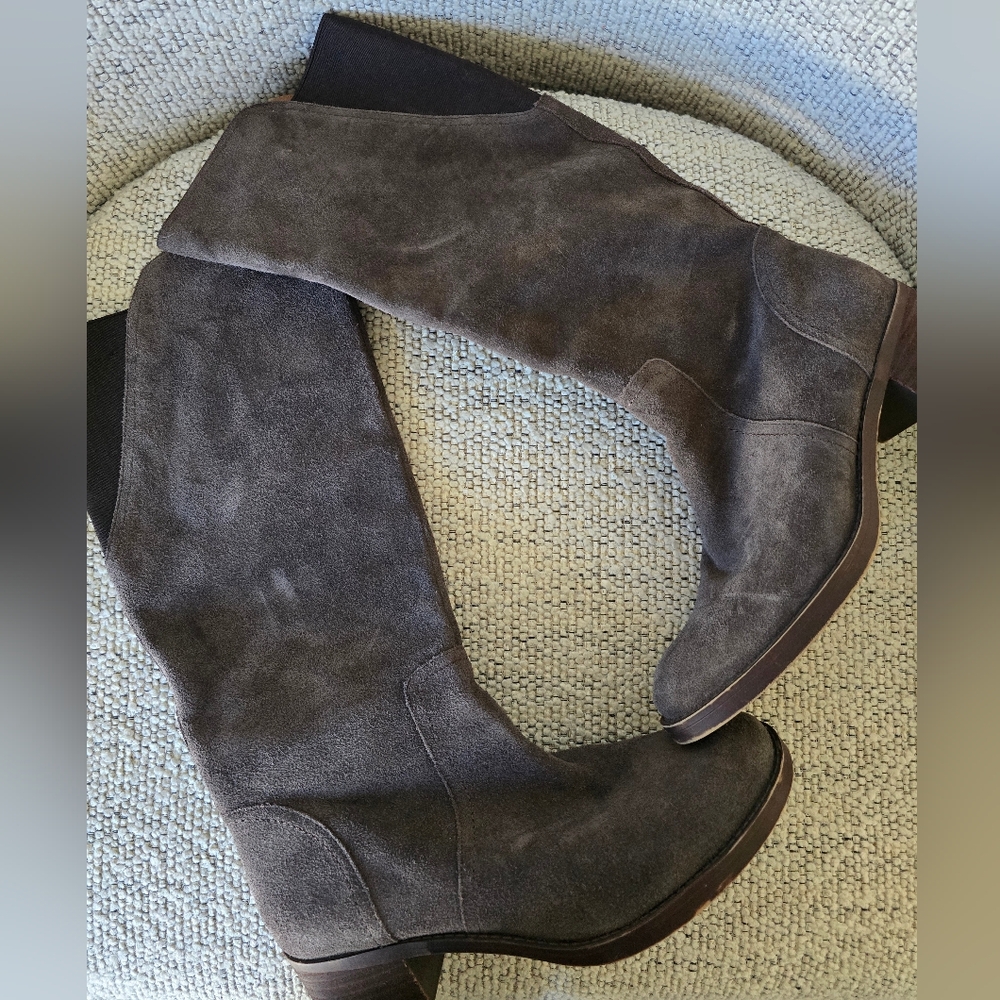 Lucky brand Taupe Suede Riding boots Size 8 - Picture 1 of 7